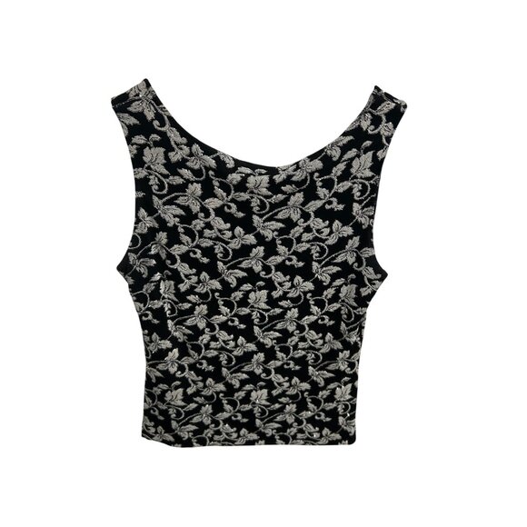 Xscape Joanna Chen Womens Black Silver Floral Two Piece Set Sz Medium - Picture 4 of 11